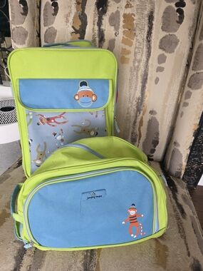 Kids Two-Piece Luggage Set with Playful Monkey Motif